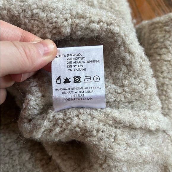 HOLZWEILER Boho Beige Barlind Oversized Turtleneck Sweater Wool Alpaca Blend S - Picture 16 of 16